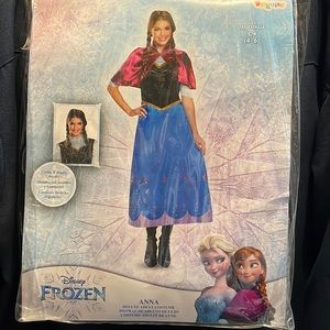 Adult Anna from FROZEN costume with dress and cape.